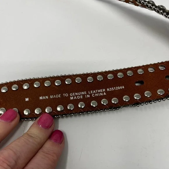 Blazin Roxx Ladies Scalloped Rhinestone Concho Belt Style N3512044 Size Medium - Picture 7 of 7